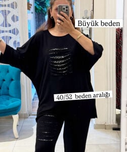 Büyük Beden Siyah Eşofman Takımı
